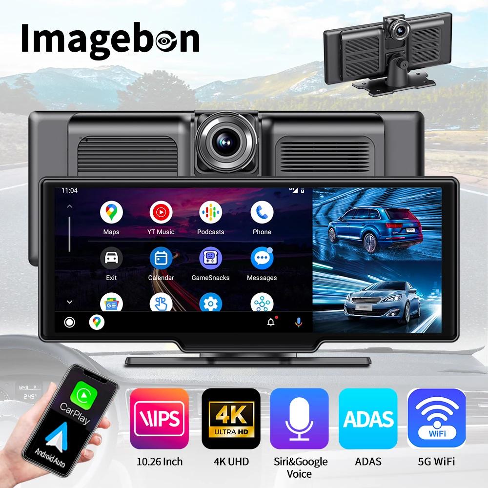 Imagebon 10.26 4K ADAS  CarPlay & ȵ̵ Auto Dash Cam GPS ̼ 24h ũ  ߰ þ Ĺ þ ̷